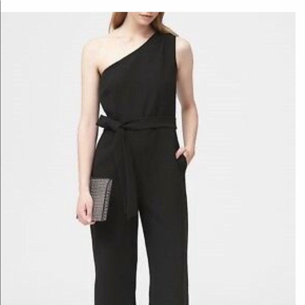 One Shoulder Cropped Jumpsuit